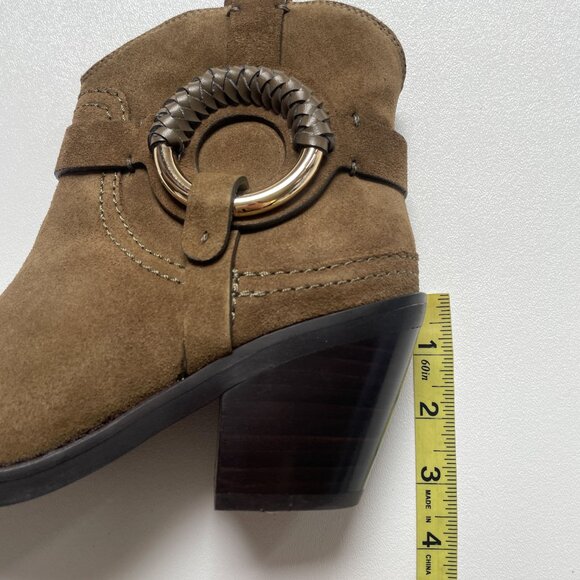 See By Chloe Hana Suede Bootie Military Green Brown Size EU 37 US 7 NEW IN BOX - Picture 12 of 13